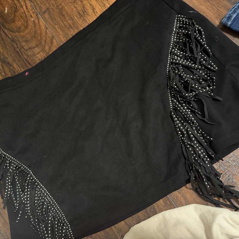 Black Fringe Skirt